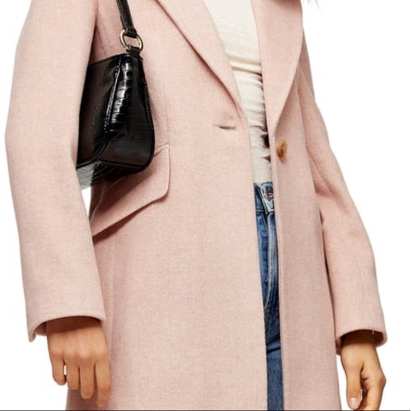 New TopShop Pink Faux fur collar coat - Picture 3 of 4